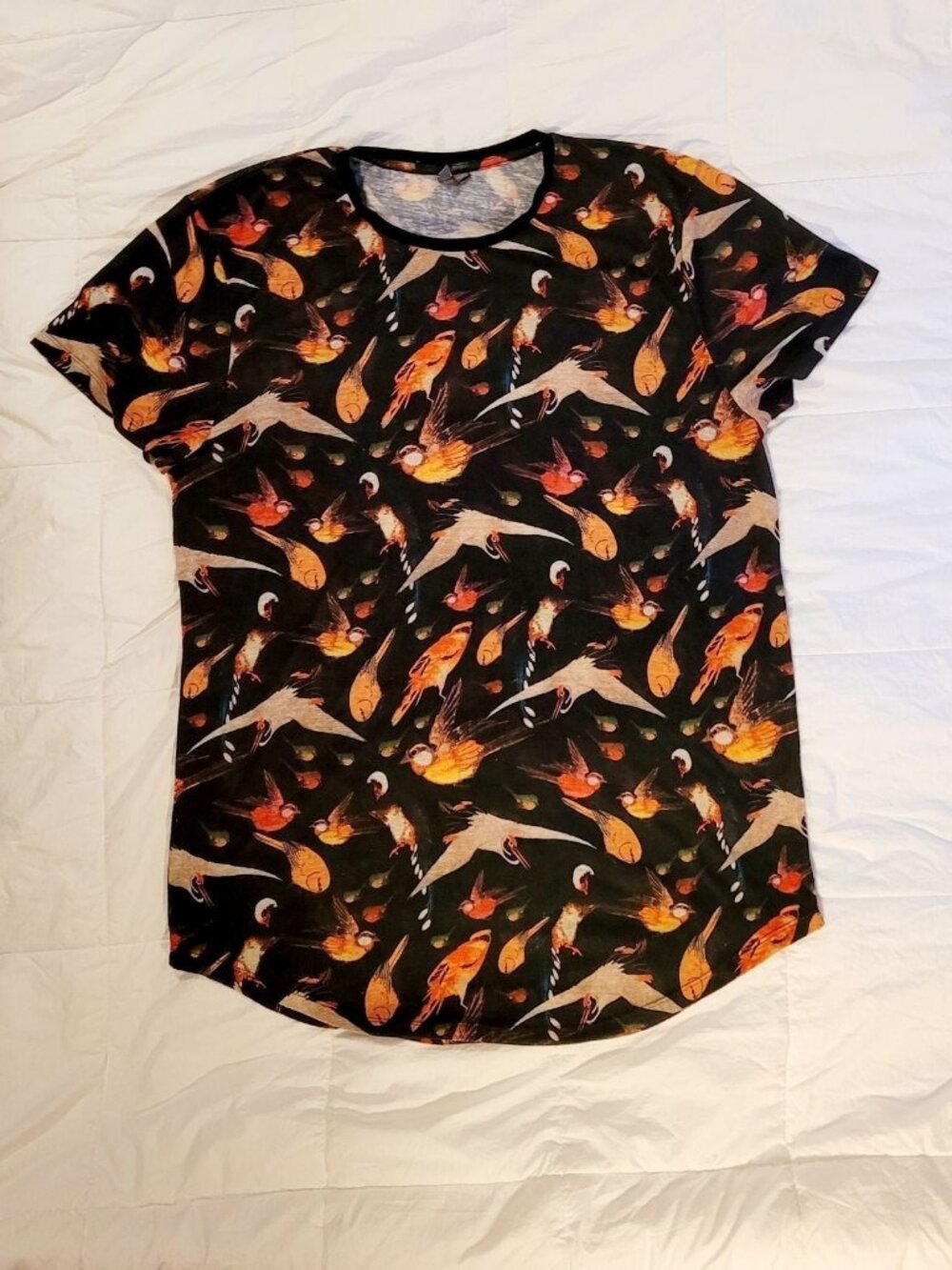 Abound Nordstrom NWT Short Sleeve Tie Dye Faux Button Front Lettuce Trim Rust S